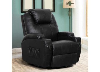Esright Massage Recliner Chair Heated Composite Materials Ergonomic Lounge 360 Degree Swivel