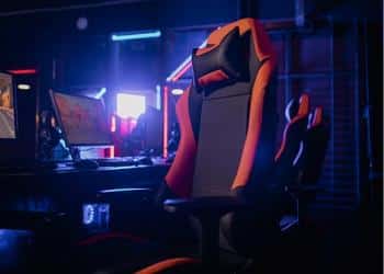 gaming chair leaning forward