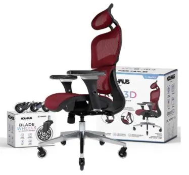 NOUHAUS Ergo3D Ergonomic Office Chair - Rolling Desk Chair with 4D Adjustable Armrest,