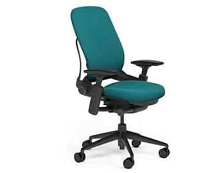 Steelcase Leap Office Chair, Black Frame and Buzz2 Cyan Fabric