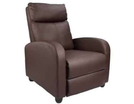 Homall Recliner Chair Padded Seat Pu Leather for Living Room Single Sofa Recliner brown