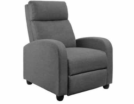 JUMMICO Recliner Chair Adjustable Home Theater Single Fabric Recliner