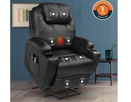 Magic Union Power Lift Chair Electric Recliner Faux Leather Heated