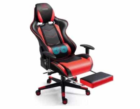 X-VOLSPORT Massage Gaming Chair with Footrest Reclining High Back Computer Game Chair with Lumbar Support